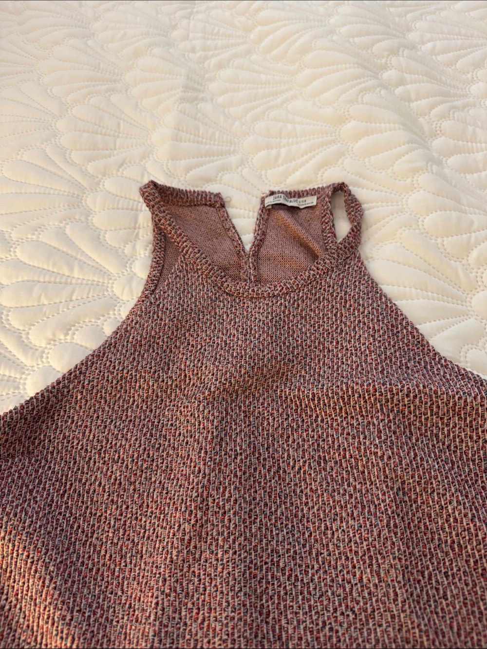 Zara Trafaluc Multicolor Knit Sleeveless Top with Fringe Hem - Picture 3 of 6